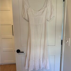 Reformation Cream Midi Dress